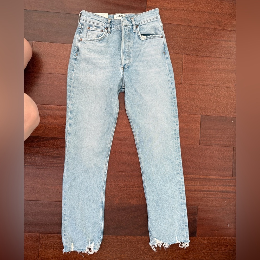NWT Agolde Riley High Rise Straight Crop jeans in Bitter